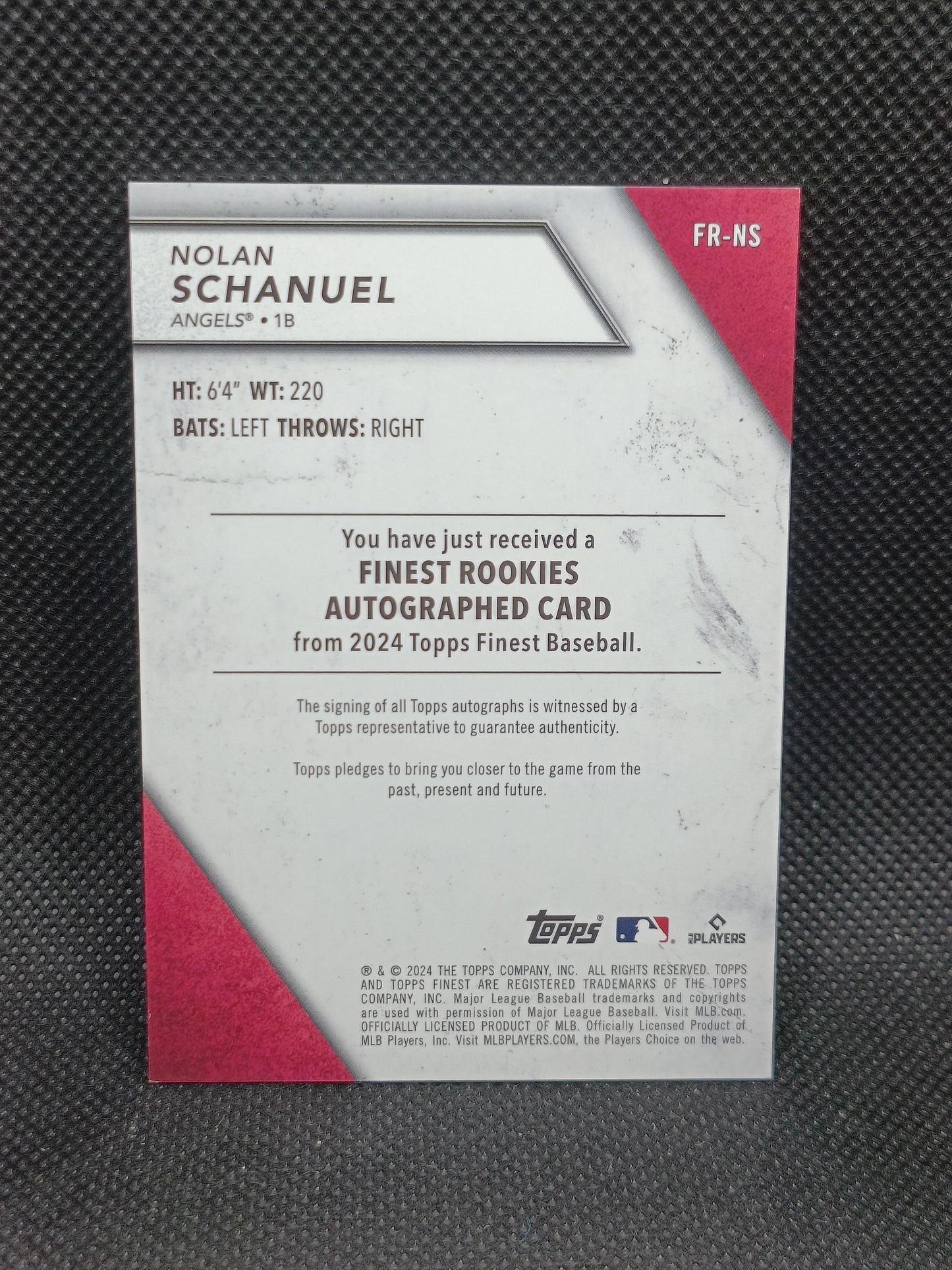 Nolan Schanuel - 2024 Topps Finest Rookies Auto - LA Angels