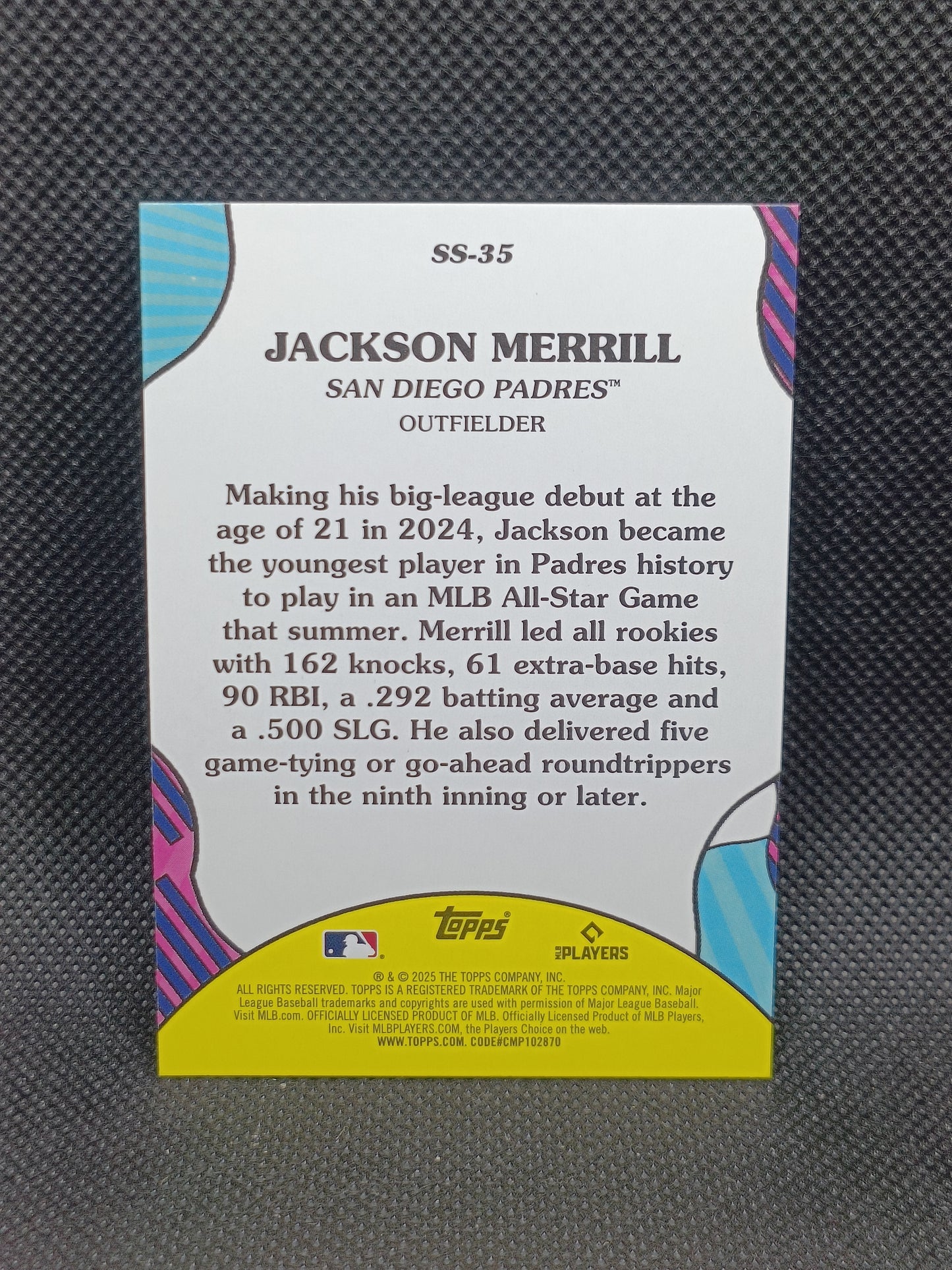 Jackson Merrill - 2025 Topps Series Two Summer Superstars Insert - San Diego Padres