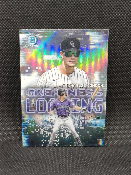 Charlie Condon - 2025 Bowman Chrome Greatness Loading Insert - Colorado Rockies