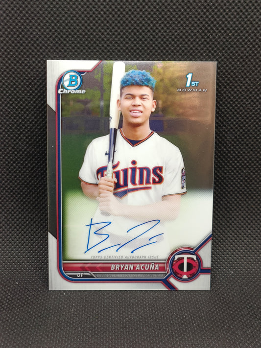 Bryan Acuna - 2022 Bowman Chrome 1st Bowman Auto - Minnesota Twins
