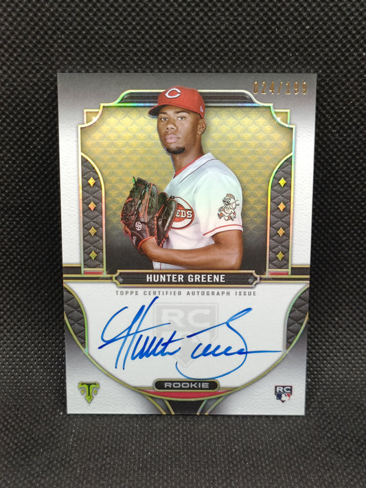 Hunter Greene - 2022 Topps Triple Threads Rookie Auto /199 - Cincinnati Reds