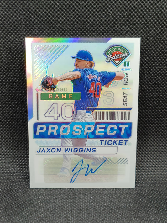 Jaxon Wiggins - 2024 Panini Prospect Edition Holo Auto - Chicago Cubs