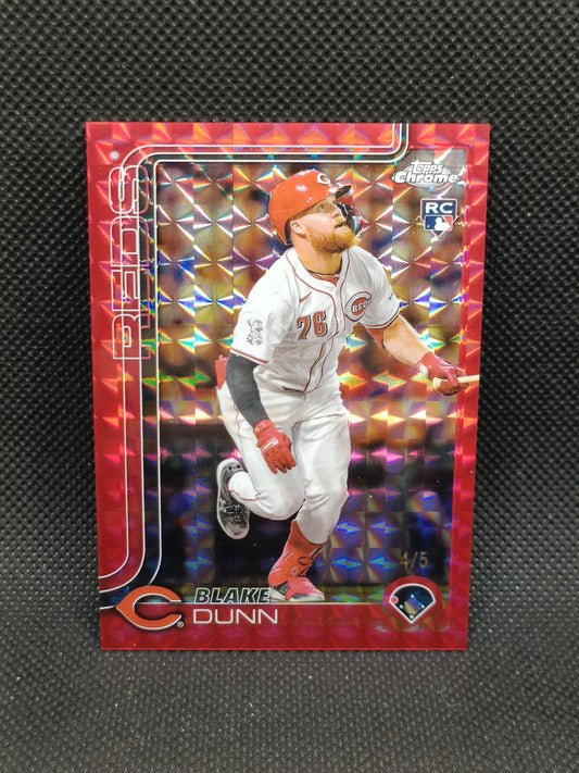 Blake Dunn - 2025 Topps Chrome Rookie Red Geometric Refractor /5 - Cincinnati Reds
