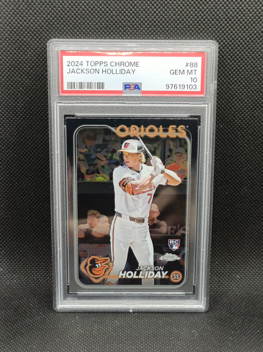 Jackson Holliday - 2024 Topps Chrome Rookie - PSA 10 - Baltimore Orioles