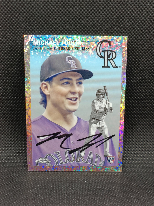 Michael Toglia - 2023 Topps Chrome Platinum Anniversary Rookie Rose Gold Mini-Diamond /75 - Colorado Rockies