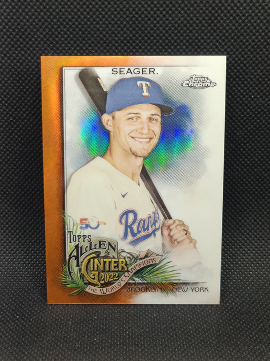 Corey Seager - 2022 Allen & Ginter Chrome Orange Refractor /25 - Texas Rangers
