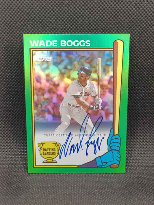 Wade Boggs - 2024 Topps Archives 1990 Batting Leaders Auto Green #/99 - Boston Red Sox