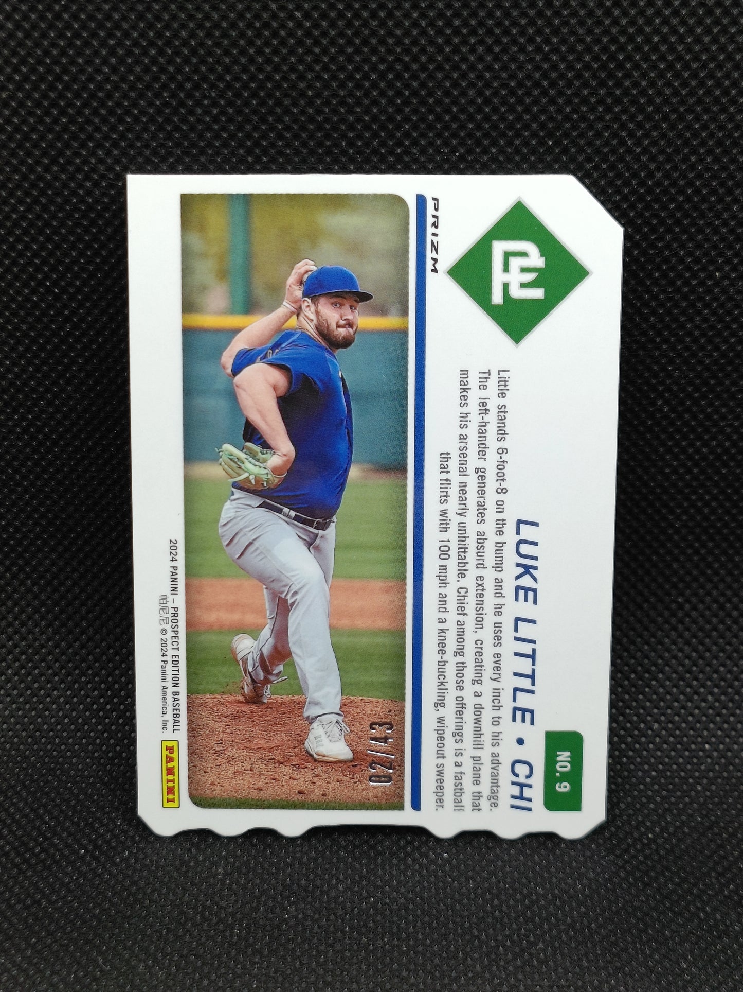 Luke Little - 2024 Panini Prospect Edition Rookie Ticket Stub Holo Prizm /43 - Chicago Cubs