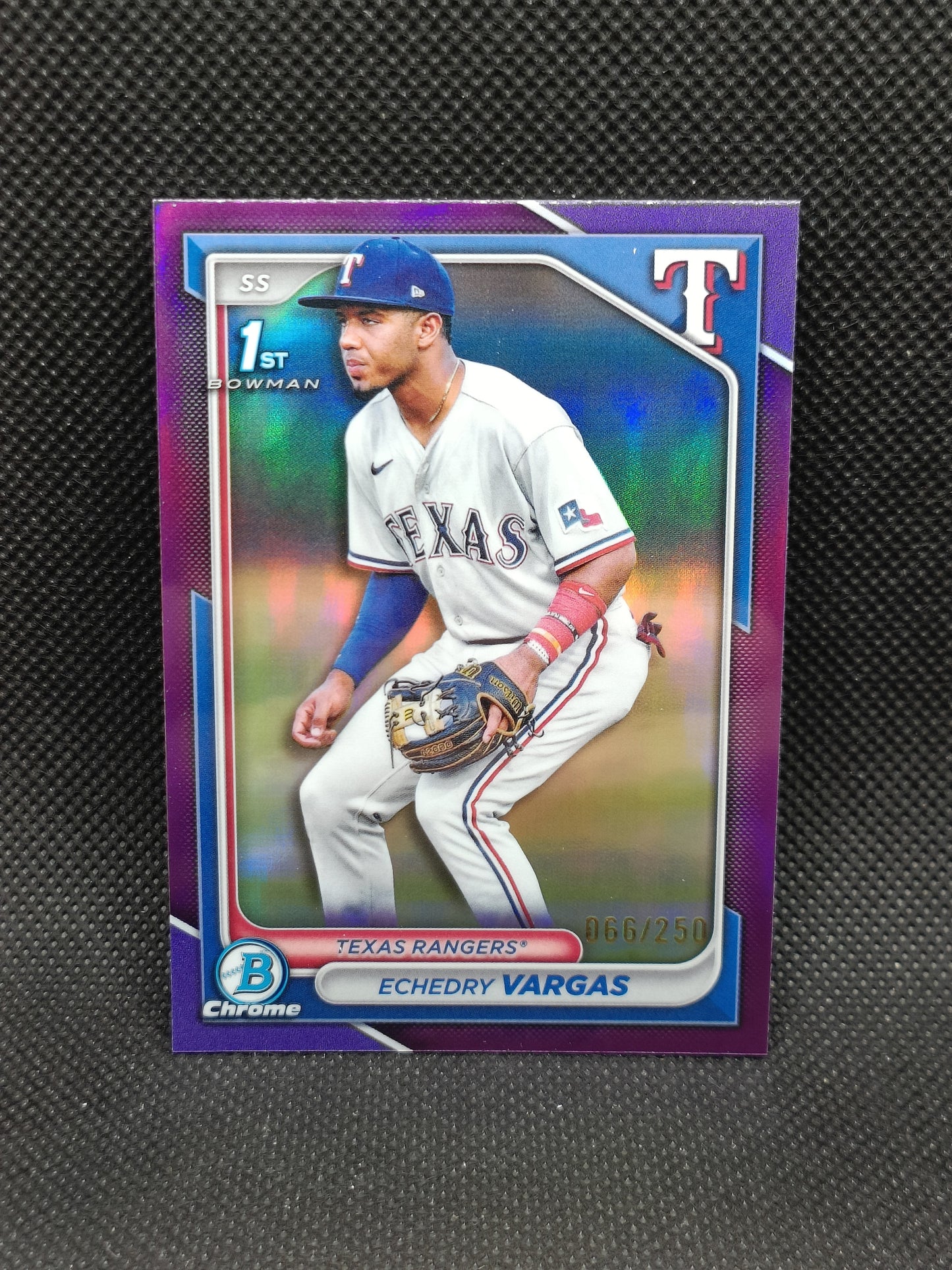 Echedry Vargas - 2024 Bowman Chrome 1st Bowman Purple Refractor /250 - Texas Rangers
