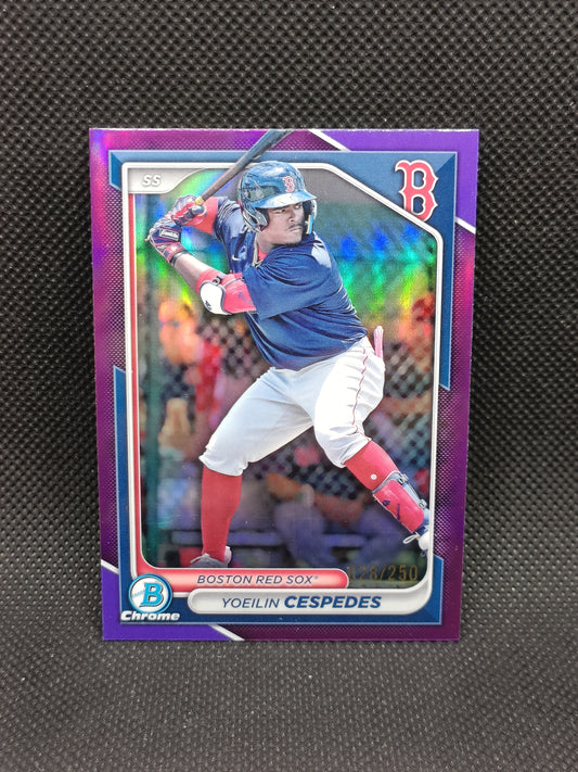 Yoeilin Cespedes - 2024 Bowman Chrome Purple Refractor /250 - Boston Red Sox