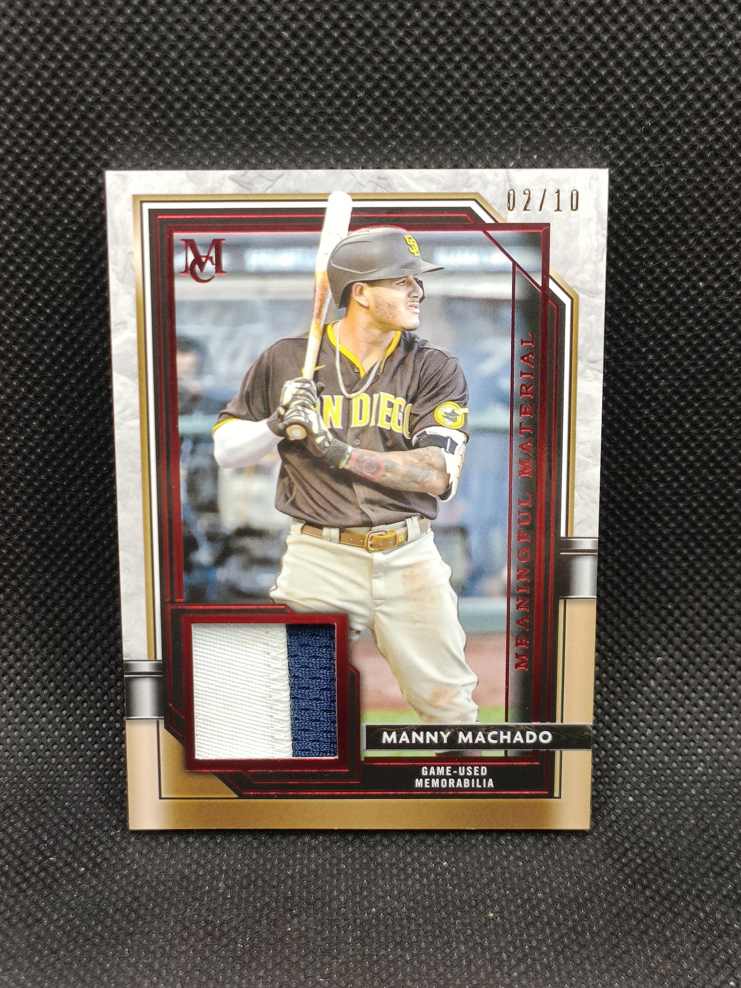 Manny Machado - 2021 Topps Museum Meaningful Material Relic Ruby /10 - San Diego Padres
