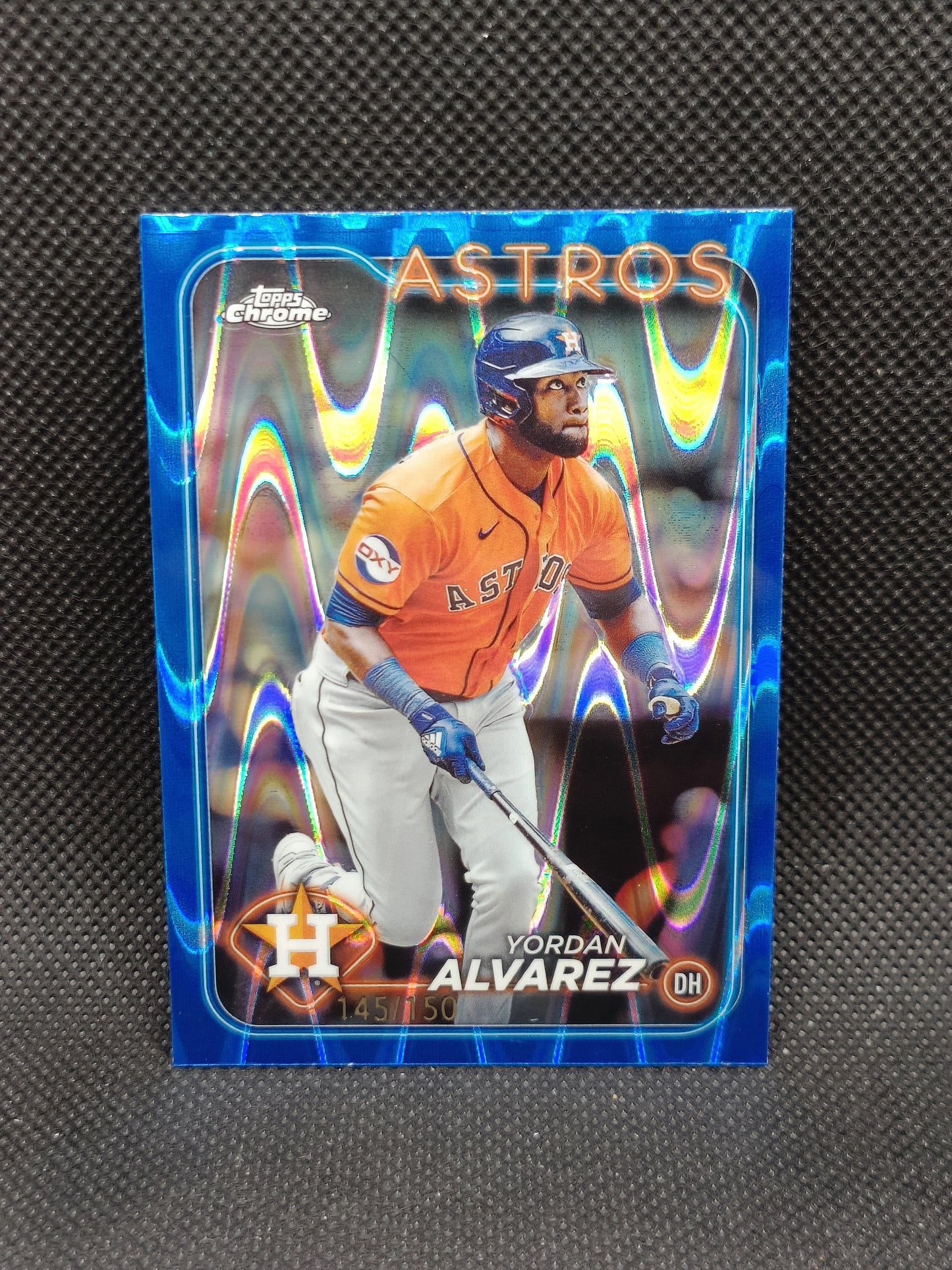 Yordan Alvarez - 2024 Topps Chrome Blue RayWave Refractor /150 - Houston Astros