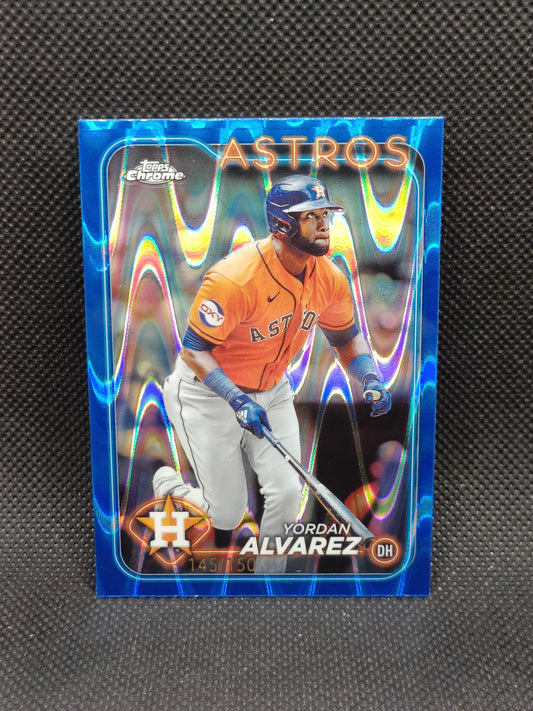 Yordan Alvarez - 2024 Topps Chrome Blue RayWave Refractor /150 - Houston Astros