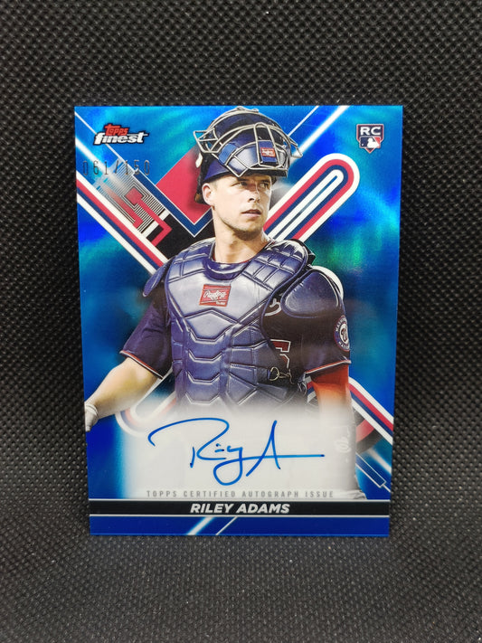 Riley Adams - 2022 Topps Finest Rookie Auto Blue Refractor /150 - Washington Nationals