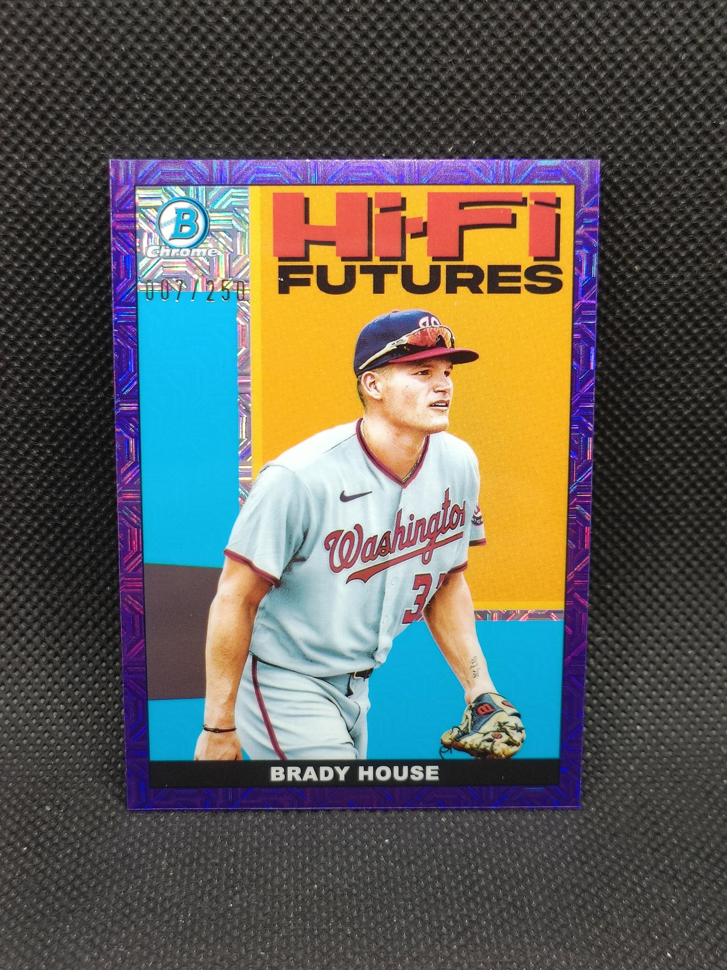 Brady House - 2022 Bowman Chrome HiFi Futures Insert Purple Mojo /250 - Washington Nationals