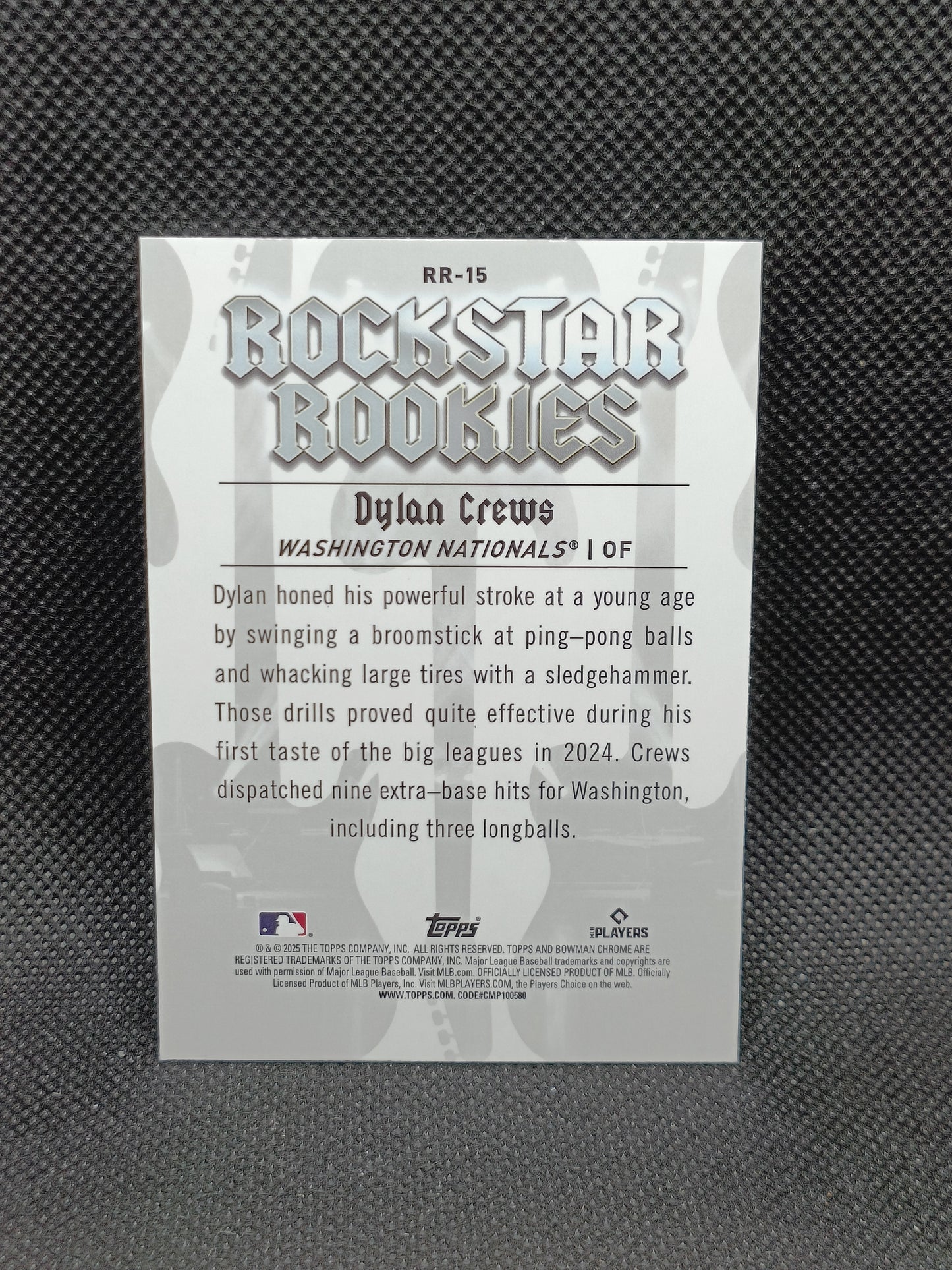 Dylan Crews - 2025 Bowman Chrome Rockstar Rookies Insert - Washington Nationals