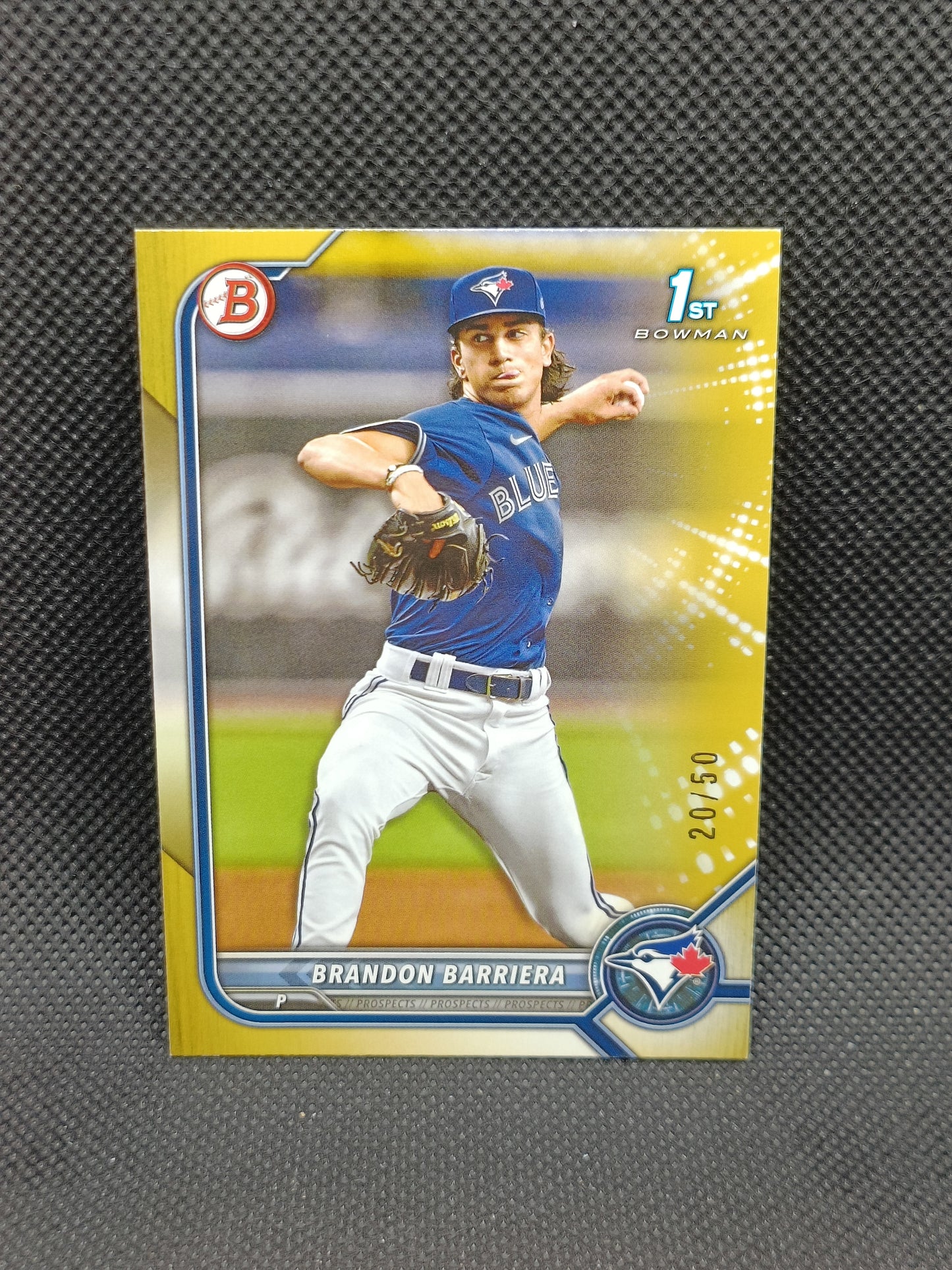 Brandon Barriera - 2022 Bowman Draft Gold /50 - Toronto Blue Jays