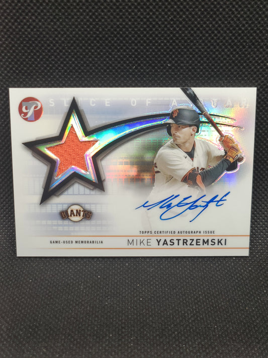 Mike Yastrzemski - 2022 Topps Pristine Slice Of A Star Patch Auto - San Francisco Giants