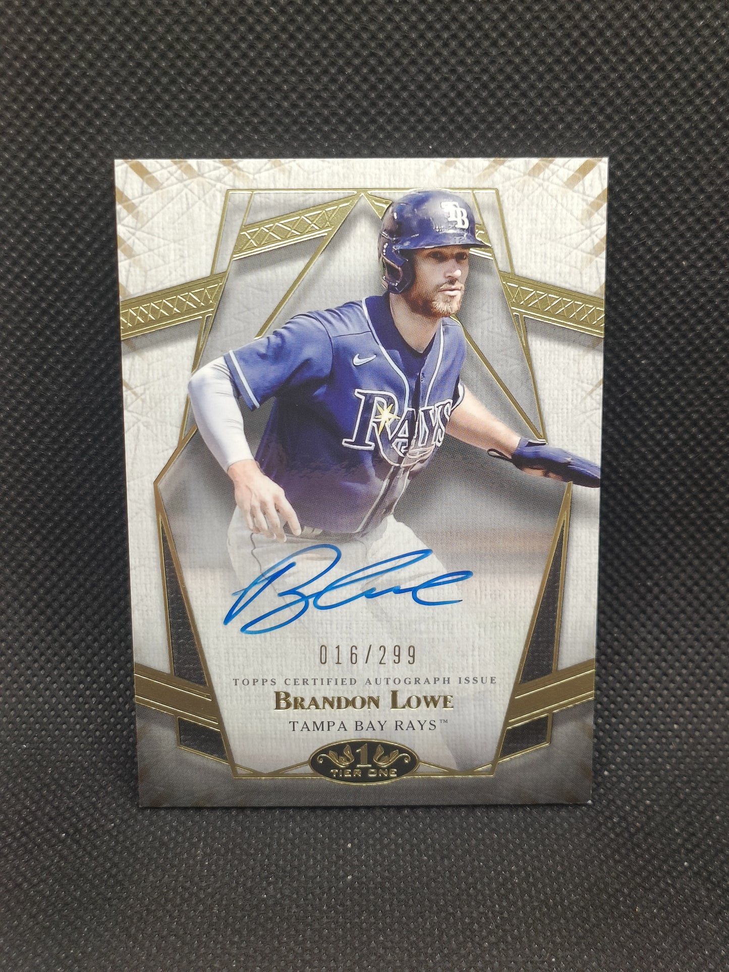 Brandon Lowe - 2022 Topps Tier One Auto /299 - Tampa Bay Rays
