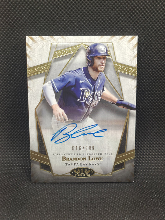 Brandon Lowe - 2022 Topps Tier One Auto /299 - Tampa Bay Rays