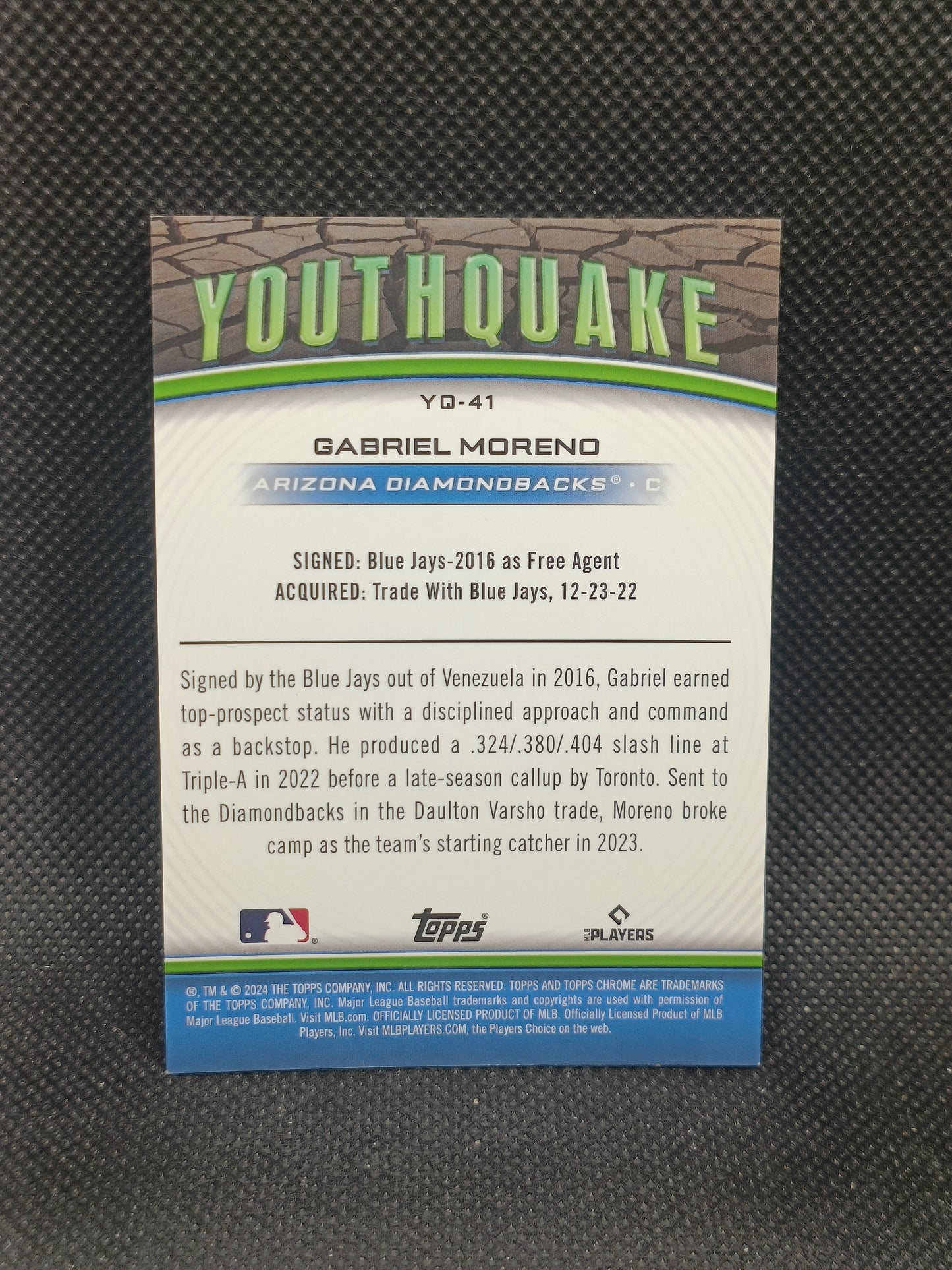 Gabriel Moreno - 2024 Topps Chrome Youthquake Green Refractor /99 - Arizona Diamondbacks