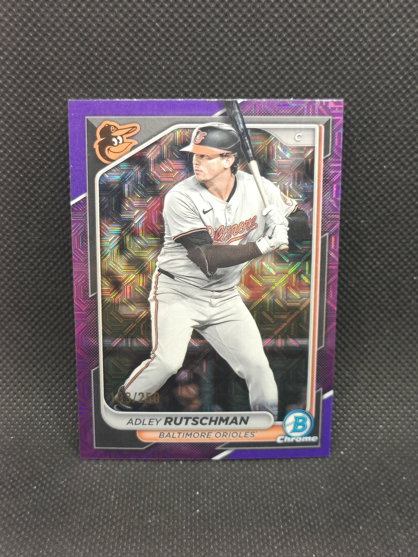 Adley Rutschman - 2024 Bowman Chrome Purple Mojo Refractor /250 - Baltimore Orioles