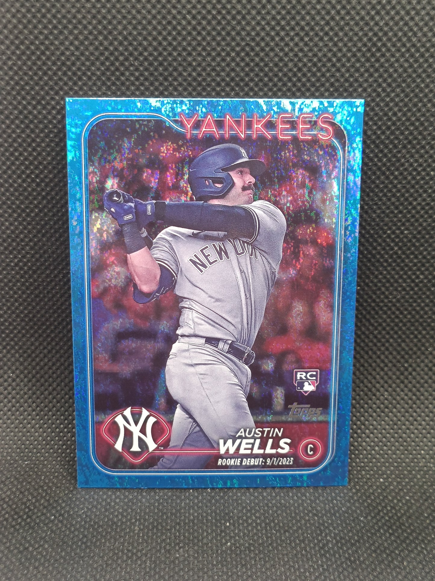 Austin Wells - 2024 Topps Update Series Rookie Debut Blue Holofoil /999 - New York Yankees