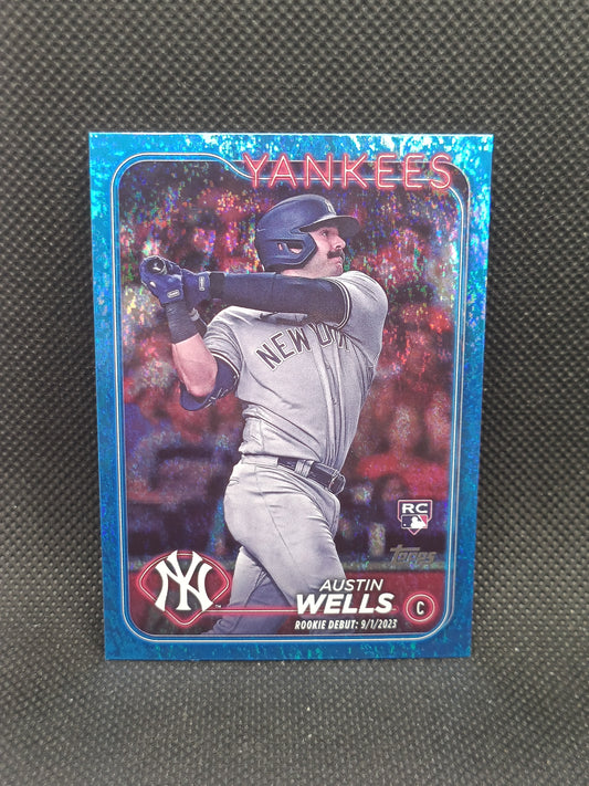 Austin Wells - 2024 Topps Update Series Rookie Debut Blue Holofoil /999 - New York Yankees