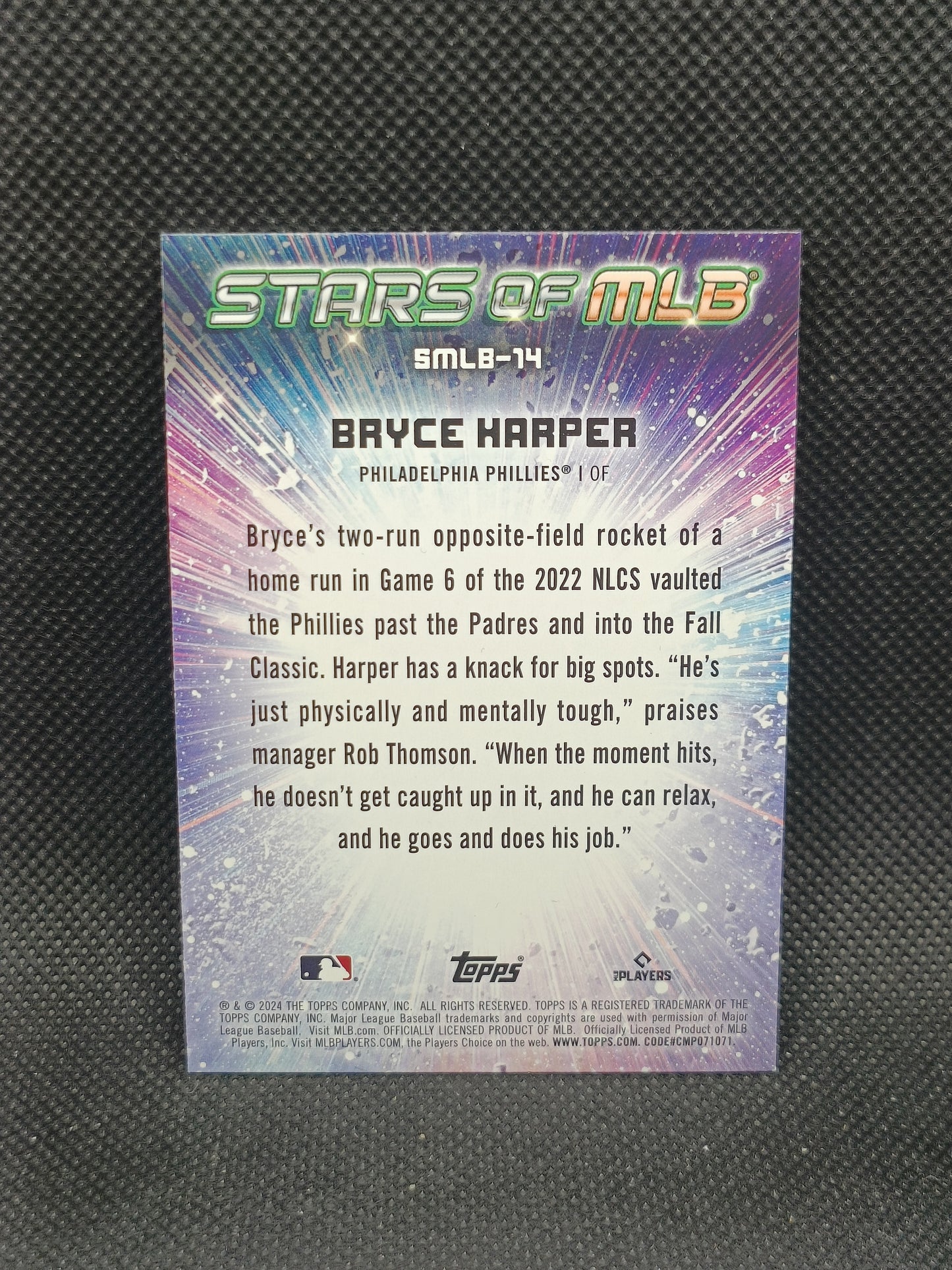 Bryce Harper - 2024 Topps Series One Stars Of MLB - Philadelphia Phillies