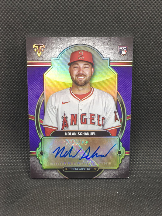 Nolan Schanuel - 2024 Topps Triple Threads Rookie Auto Amethyst /75 - LA Angels