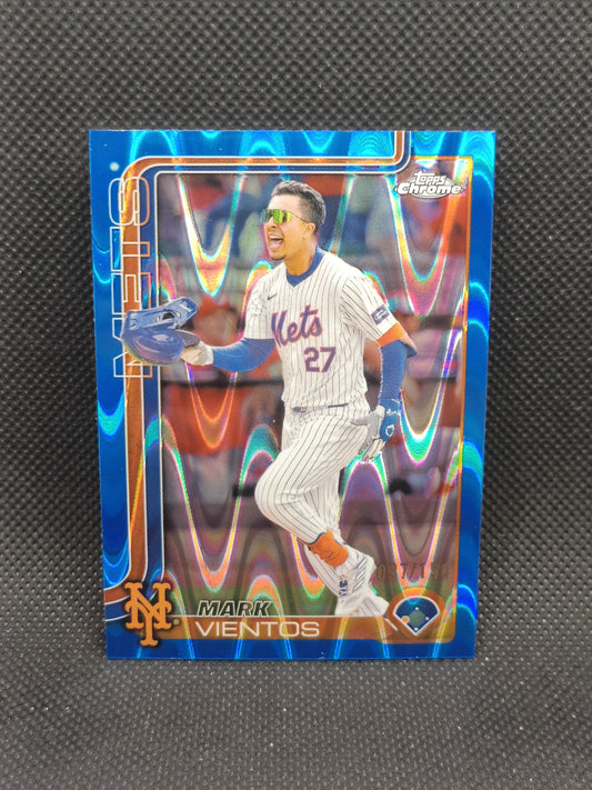 Mark Vientos - 2025 Topps Chrome Blue RayWave Refractor /150 - New York Mets