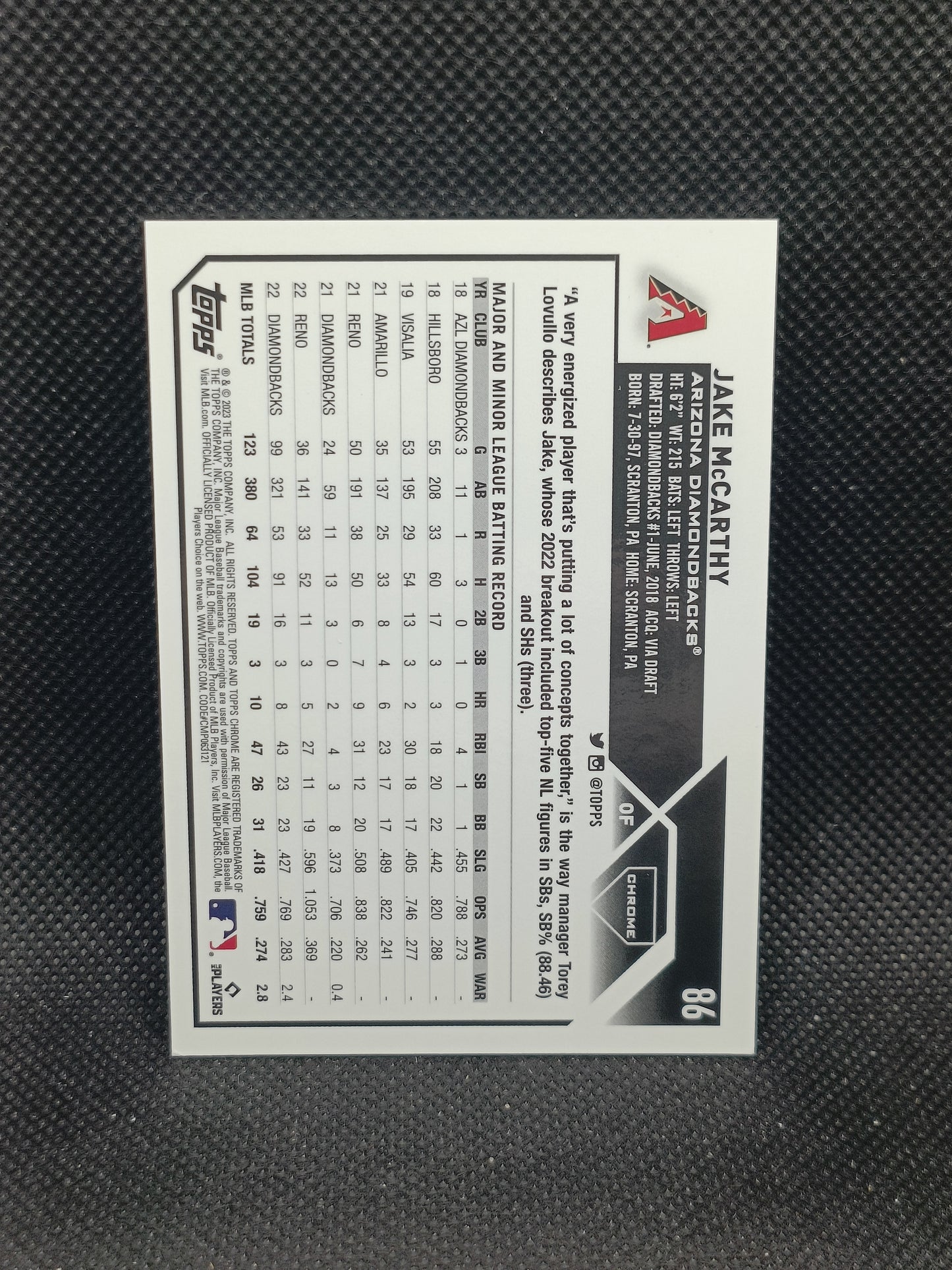 Jake McCarthy - 2023 Topps Chrome Green Wave Refractor /99 - Arizona Diamondbacks