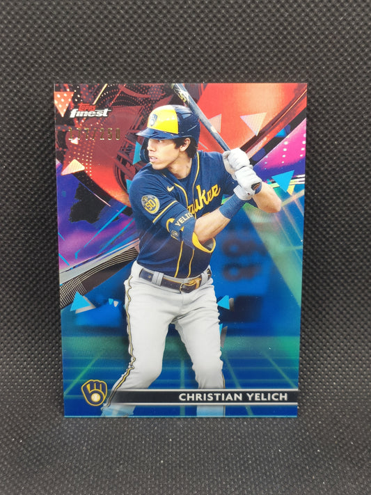 Christian Yelich - 2021 Topps Finest Purple Aqua Vapor Refractor /250 - Milwaukee Brewers