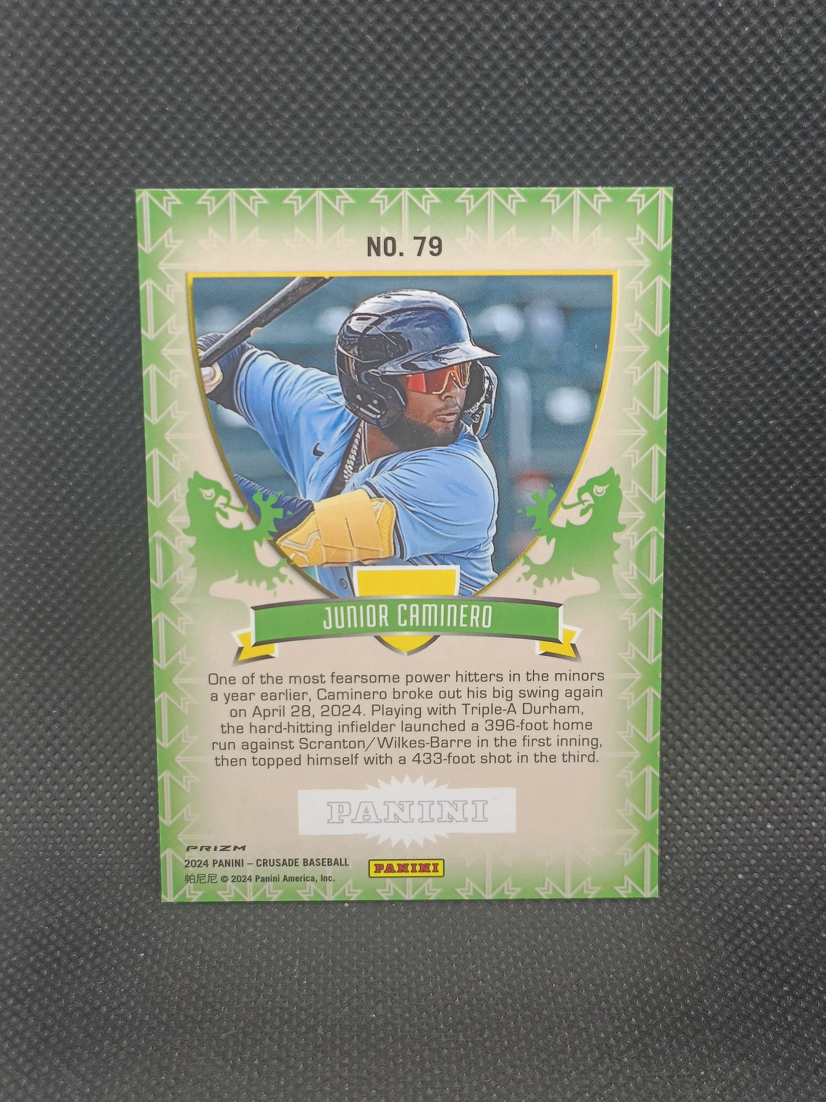 Junior Caminero - 2024 Panini Crusade Rookie Ice Prizm - Tampa Bay Rays