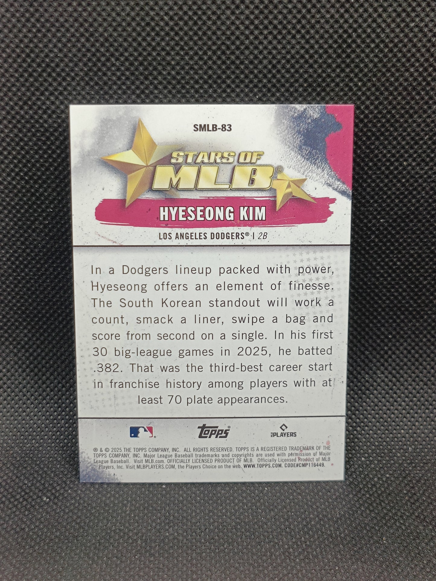 Hyeseong Kim - 2025 Topps Update Series Rookie Stars Of MLB - LA Dodgers