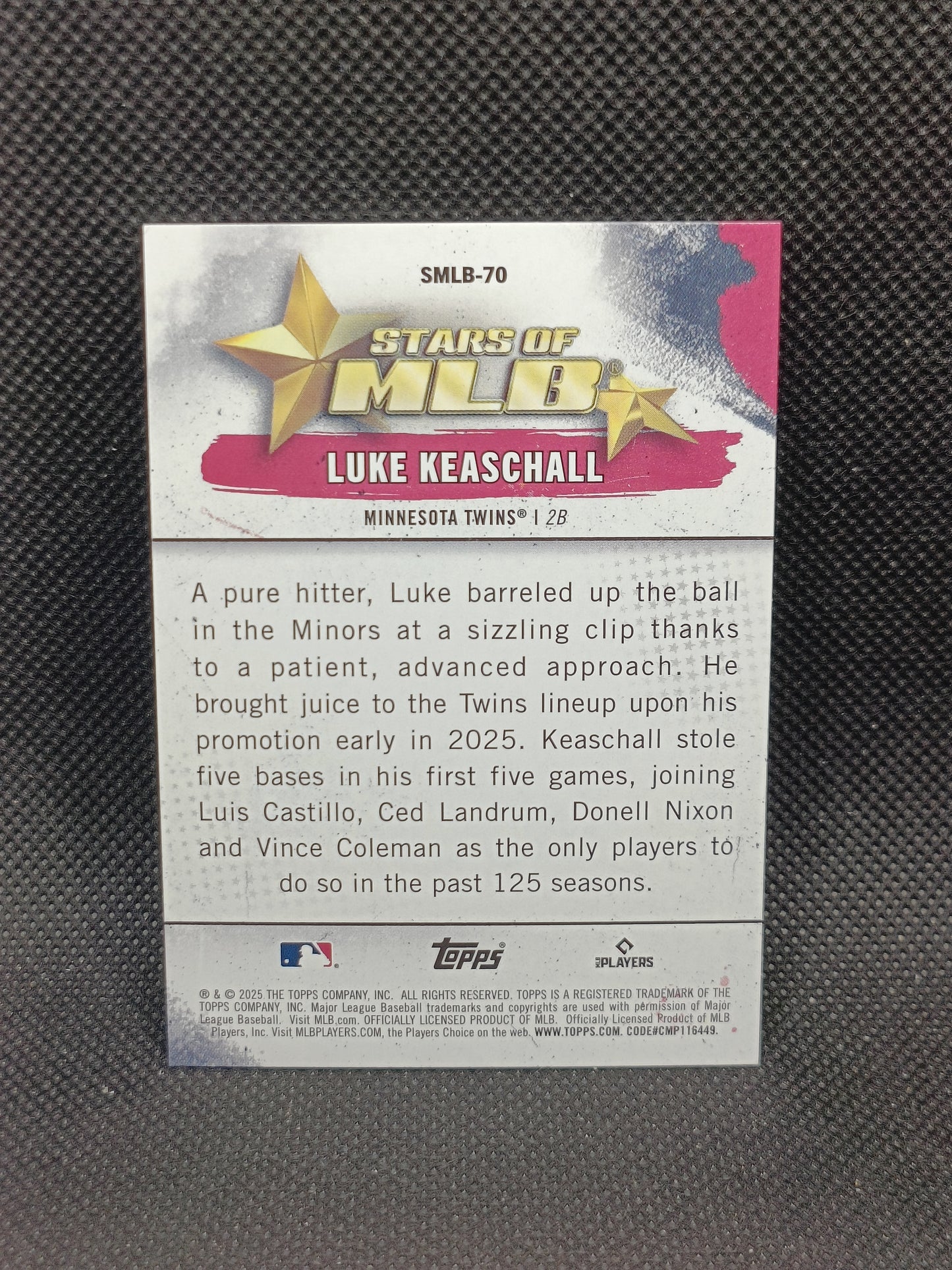 Luke Keaschall - 2025 Topps Update Series Rookie Stars Of MLB - Minnesota Twins