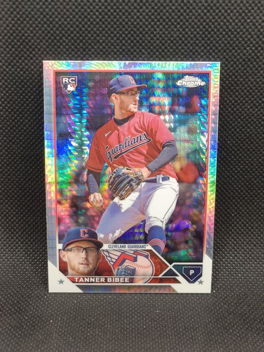 Tanner Bibee - 2023 Topps Chrome Update Rookie Prism Refractor - Cleveland Guardians