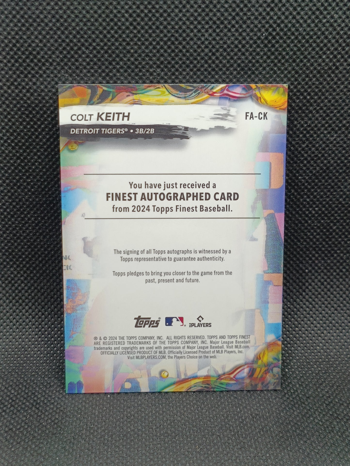 Colt Keith - 2024 Topps Finest Rookie Auto Sky Blue Refractor /150 - Detroit Tigers