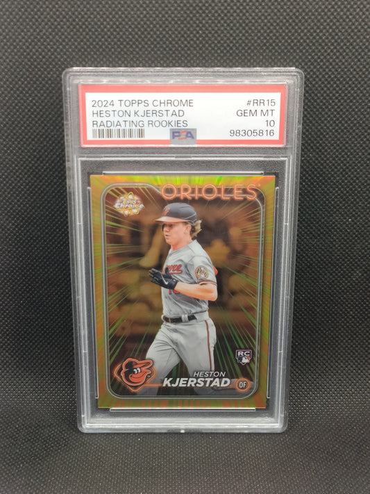 Heston Kjerstad - 2024 Topps Chrome Radiating Rookies - PSA 10 - Baltimore Orioles