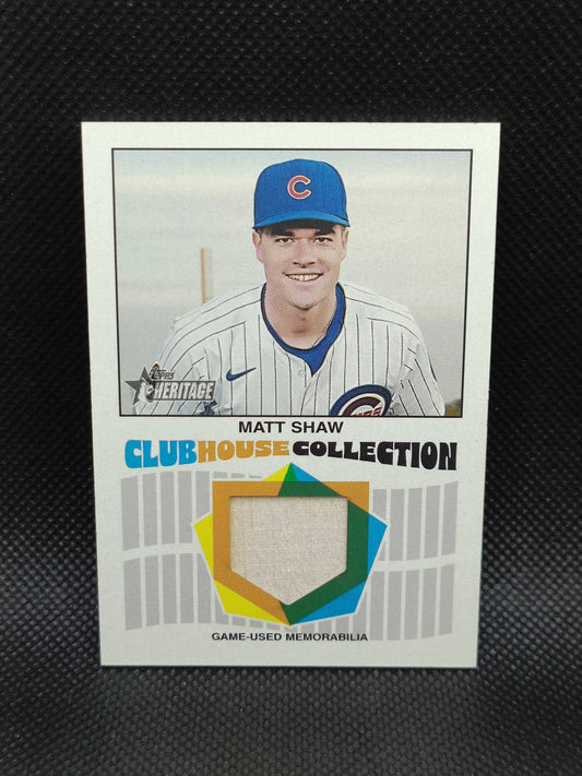 Matt Shaw - 2026 Topps Heritage Clubhouse Collection Relic - Chicago Cubs
