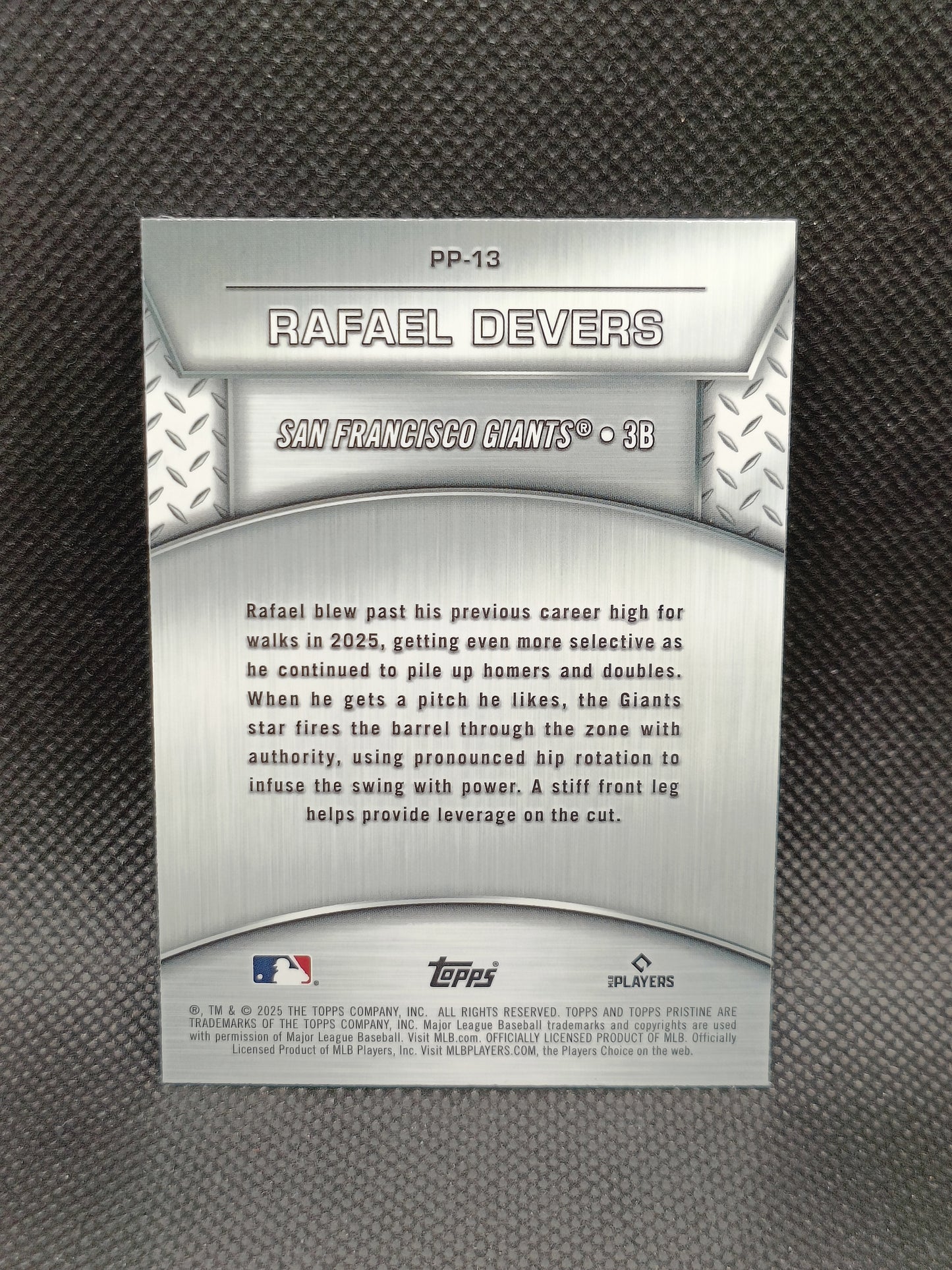 Rafael Devers - 2025 Topps Pristine Plated & Polished Purple Refractor /99 - San Francisco Giants