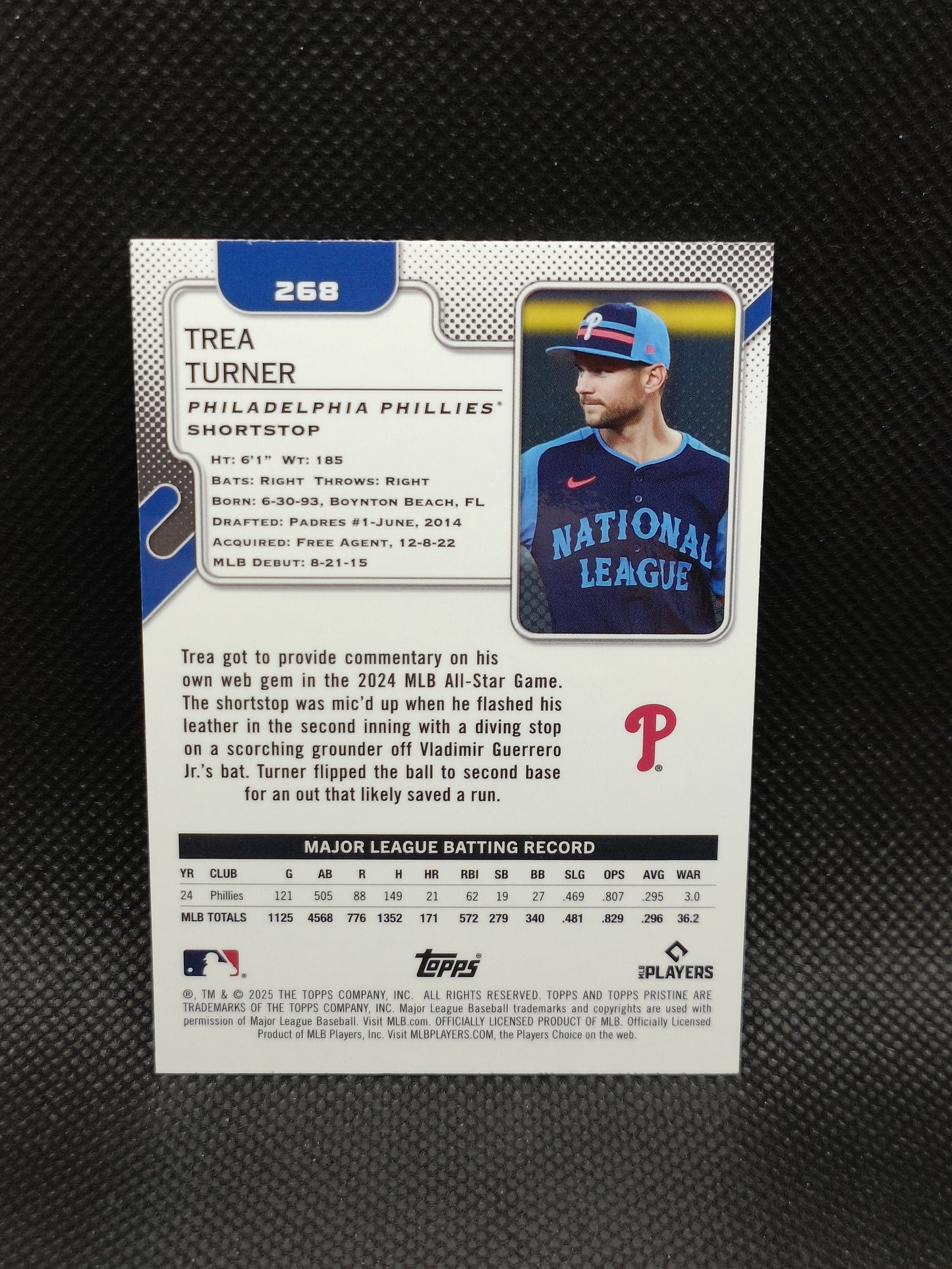 Trea Turner - 2025 Topps Pristine Aqua Refractor /199 - Philadelphia Phillies