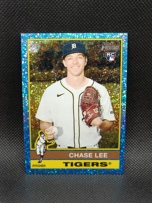 Chase Lee - 2025 Topps Heritage High Number Rookie Chrome Light Blue Sparkle - Detroit Tigers