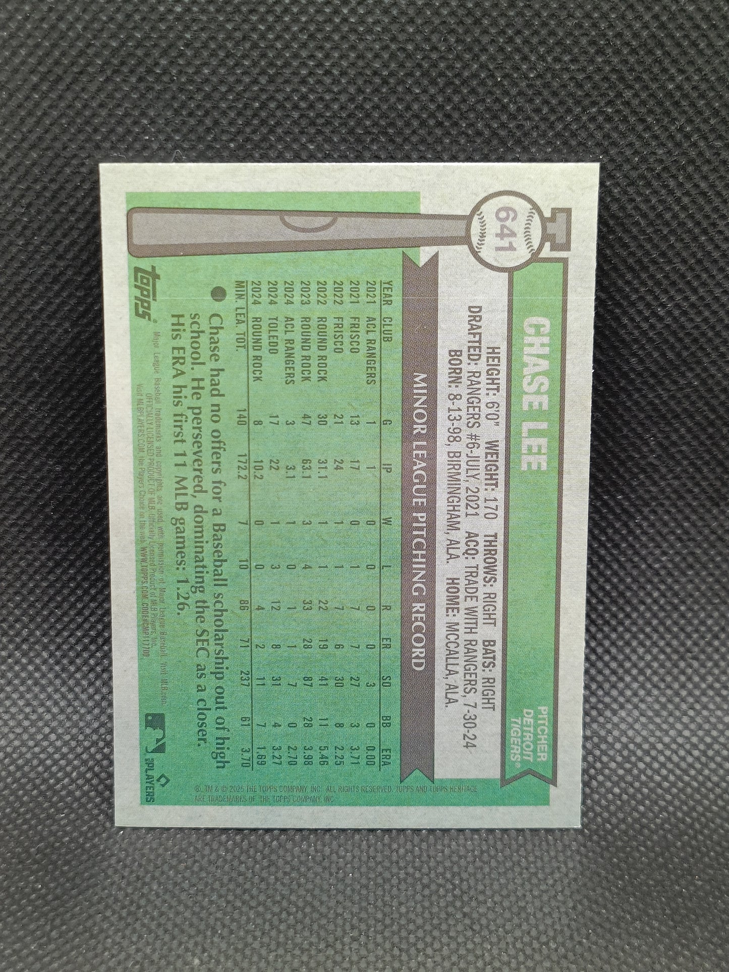 Chase Lee - 2025 Topps Heritage High Number Rookie Chrome Light Blue Sparkle - Detroit Tigers