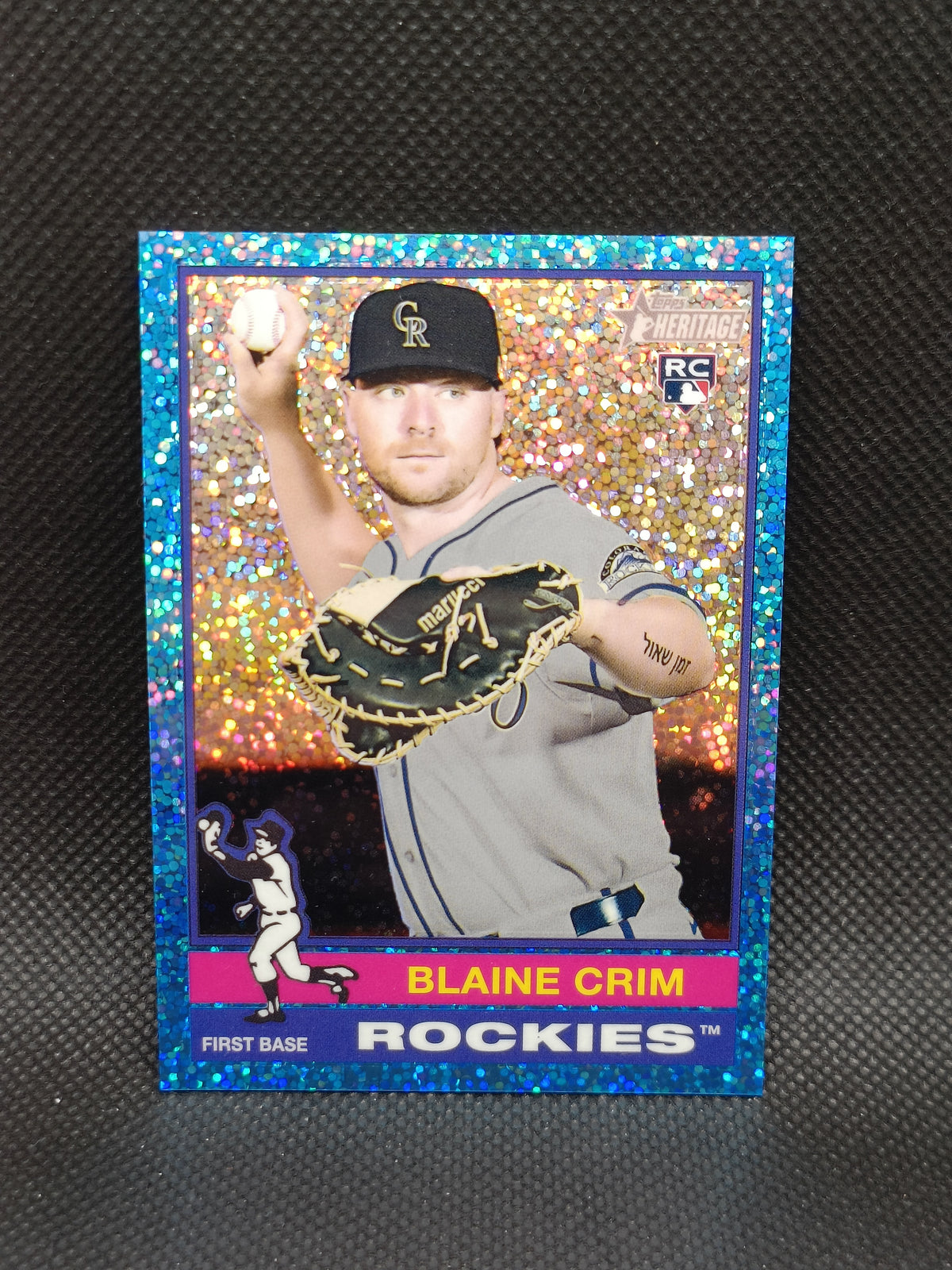Blaine Crim - 2025 Topps Heritage High Number Rookie Chrome Light Blue Sparkle - Colorado Rockies