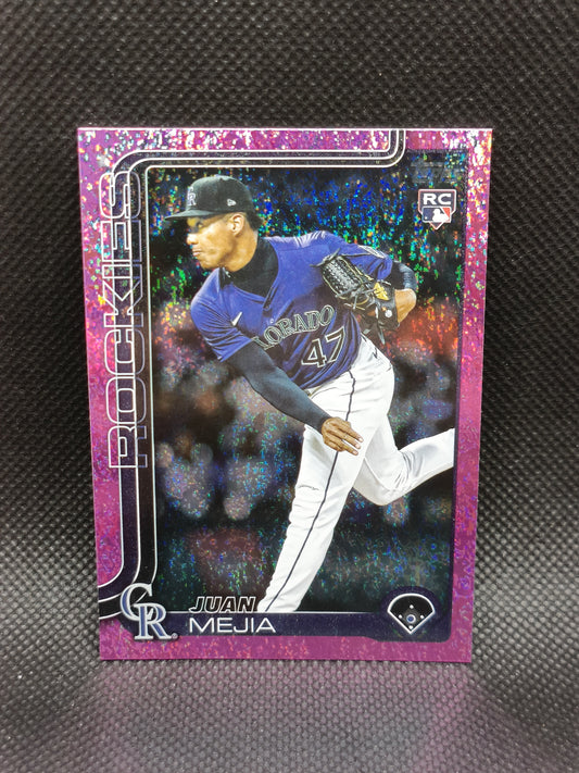 Juan Mejia - 2025 Topps Update Series Rookie Pink Diamante Foil - Colorado Rockies