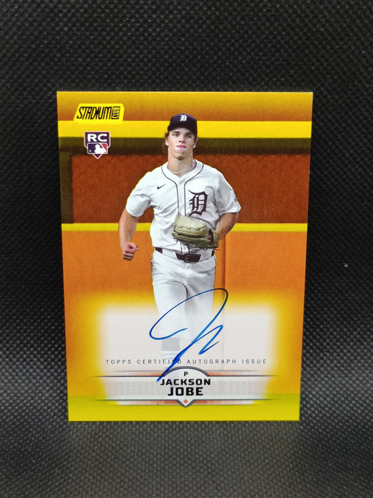 Jackson Jobe - 2025 Topps Stadium Club Rookie Auto Yellow Parallel - Detroit Tigers