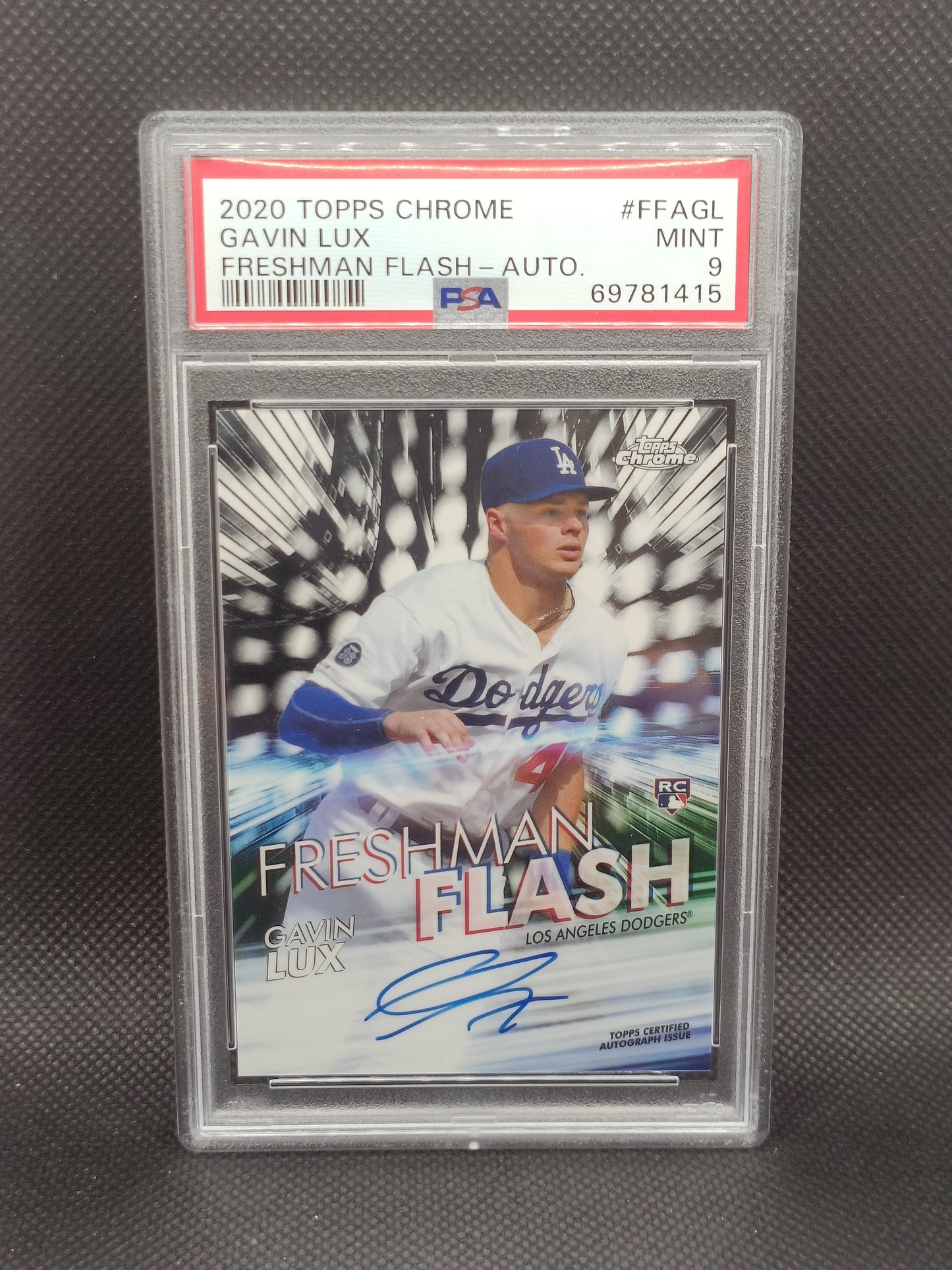 Gavin Lux - 2020 Topps Chrome Freshman Flash Rookie Auto /99 - PSA 9 - LA Dodgers