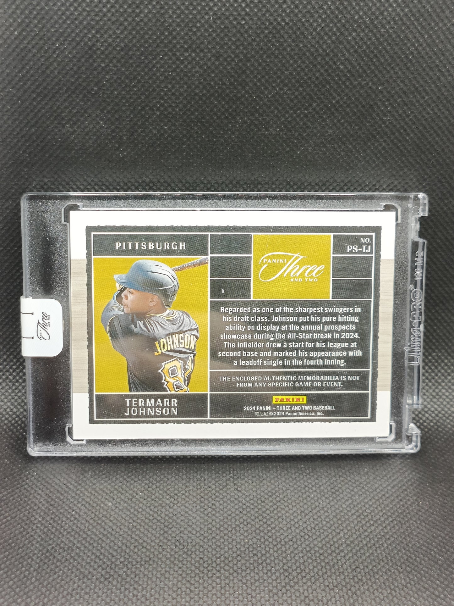 Termarr Johnson - 2024 Panini Three And Two Encased Relic /49 - Pittsburgh Pirates