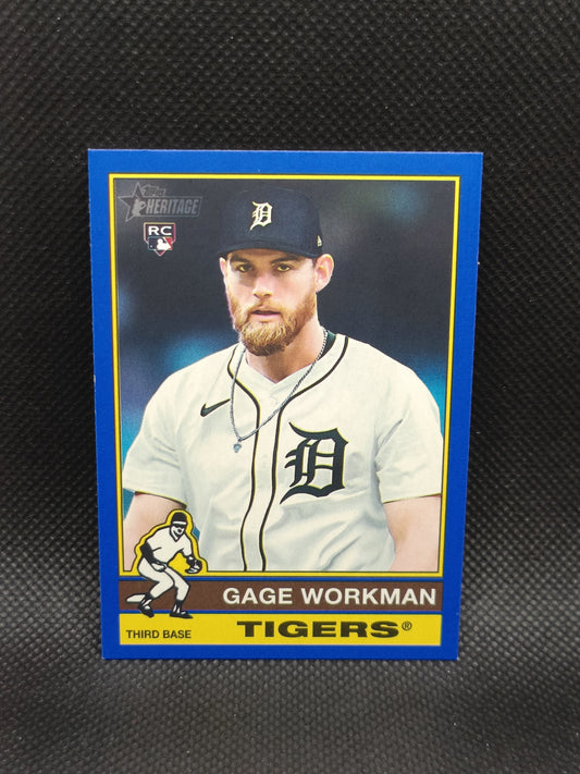 Gage Workman - 2025 Topps Heritage High Number Rookie Dark Blue Border - Detroit Tigers